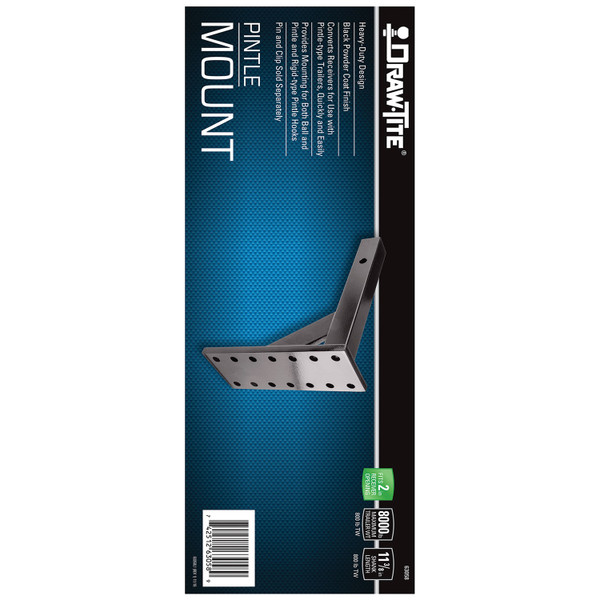 Draw-tite Pintle Hook Mounting Plate, Fits 2 in. Receiver, 8,000 lbs. Capacity