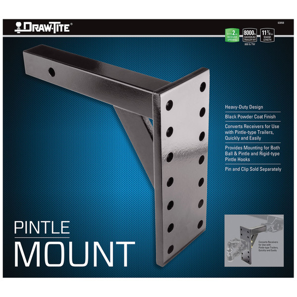 Draw-tite Pintle Hook Mounting Plate, Fits 2 in. Receiver, 8,000 lbs. Capacity