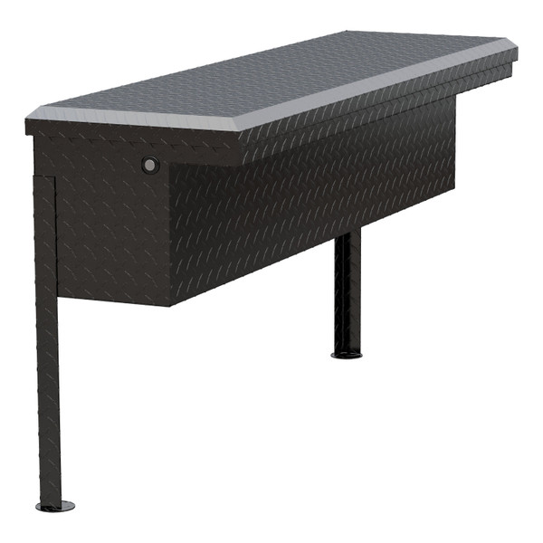 UWS Gloss Black Aluminum 48" Truck Side Tool Box, Low Profile TBSM-48-LP-BLK
