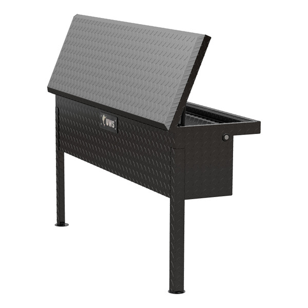 UWS Gloss Black Aluminum 48" Truck Side Tool Box, Low Profile TBSM-48-LP-BLK