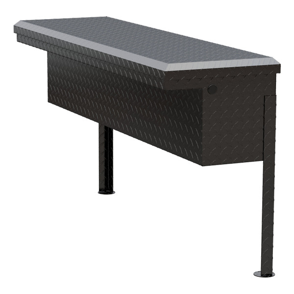 UWS Gloss Black Aluminum 48" Truck Side Tool Box, Low Profile TBSM-48-LP-BLK