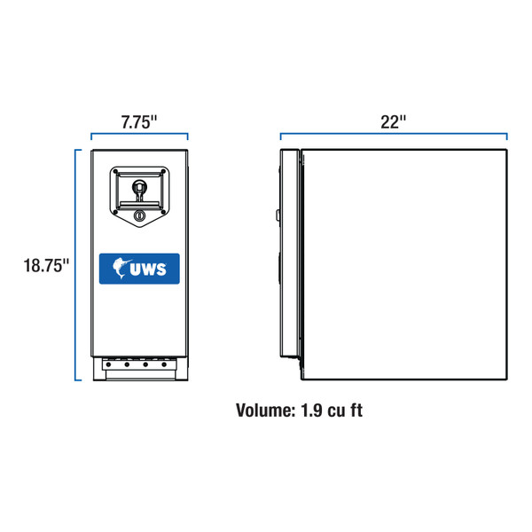 UWS Gloss Black Aluminum 22" Drawer Truck Tool Box (Heavy Packaging) EC20052