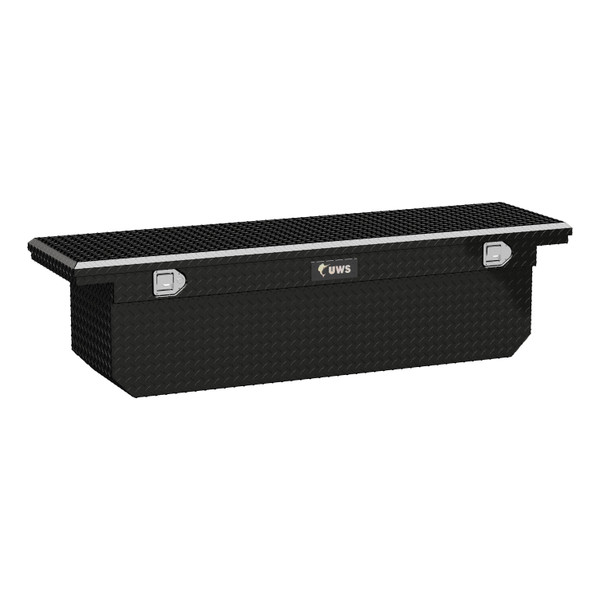 UWS Gloss Black Aluminum 72" Deep Angled Crossover Truck Tool Box with Low Profile TBSD-72-A-LP-B - UWS