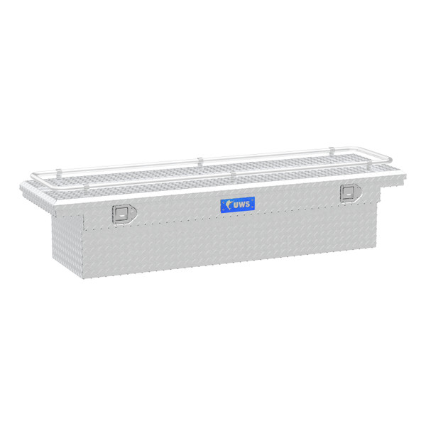 UWS Bright Aluminum 69" Crossover Truck Tool Box with Low Profile & Rail TBS-69-LP-R - UWS