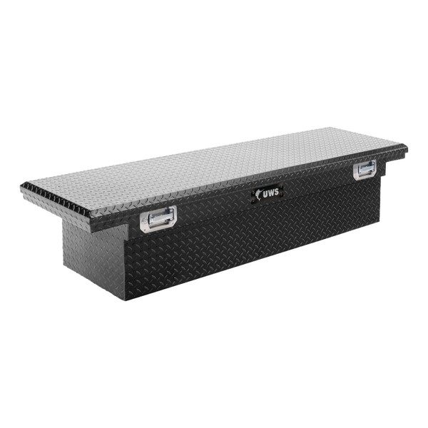 UWS Gloss Black 69" Truck Tool Box, Low Profile, Pull Handles TBS-69-LP-PH-B - UWS