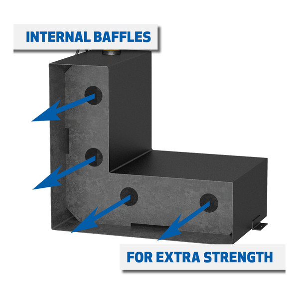 UWS Matte Black 100-Gallon L-Shape Steel Transfer Tank ST-100-L-MB