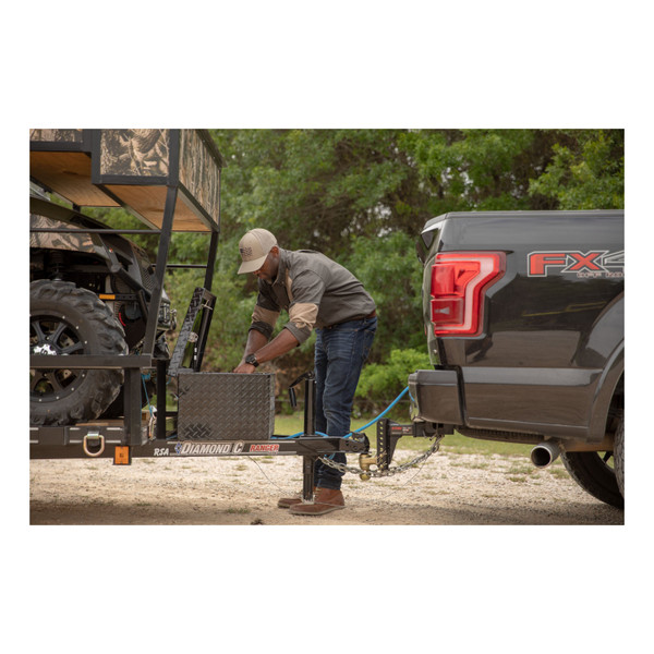 UWS Gloss Black Aluminum 34" Trailer Tongue Box with Low Profile TBV-34-LP-BLK