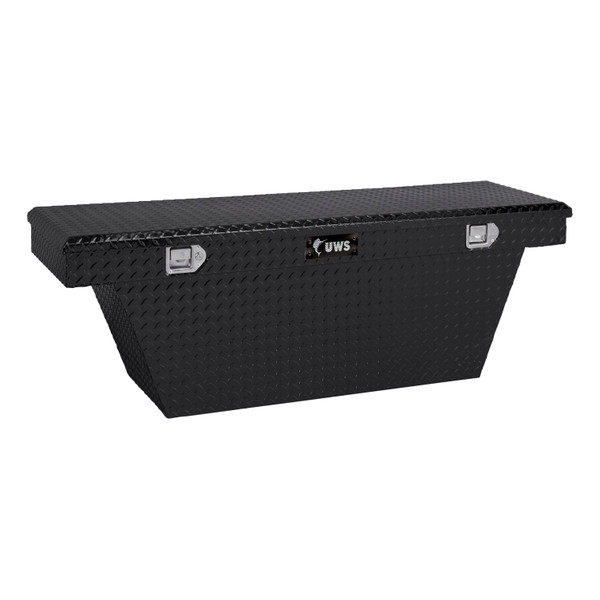 UWS Gloss Black Aluminum 60" Deep Angled Truck Tool Box TBSD-60A-BLK - UWS