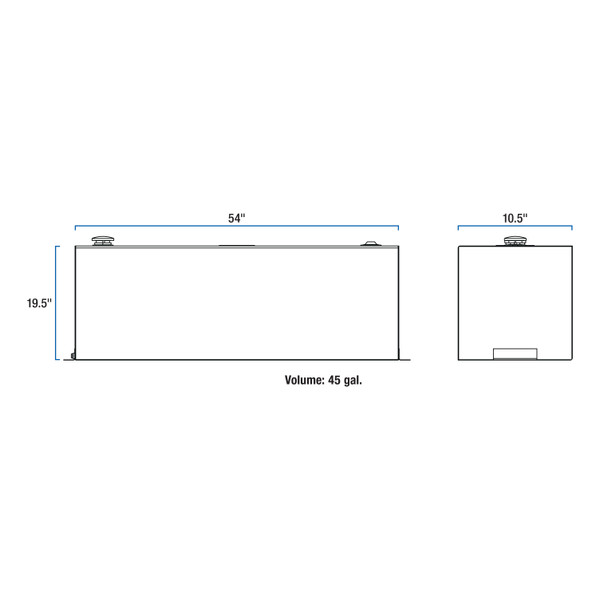 UWS White 45-Gallon Rectangle Steel Transfer Tank ST-45-R-W