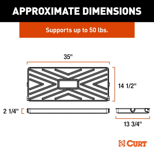 CURT 18425 Pakka Cargo Caddie Seat Back Organizer Tray, 34" x 14" – Universal Rear Trunk Storage for SUVs & CUVs, Easy Install & Adjustable Design