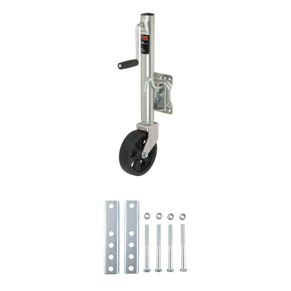 CURT Marine Jack with 8" Wheel (1,500 lbs, 10" Travel) Trailer Jack - CURT