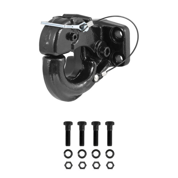CURT Pintle Hook (20,000 lbs., 2-1/2" or 3" Lunette Rings) Trailer Hitch Pintle Hook Mount - CURT