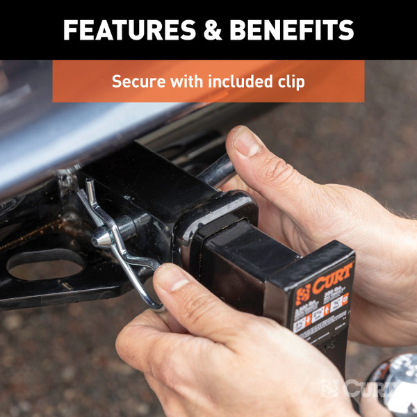 CURT 1/2" Hitch Pin (1-1/4" Receiver, Zinc, Packaged) Trailer Hitch Pin