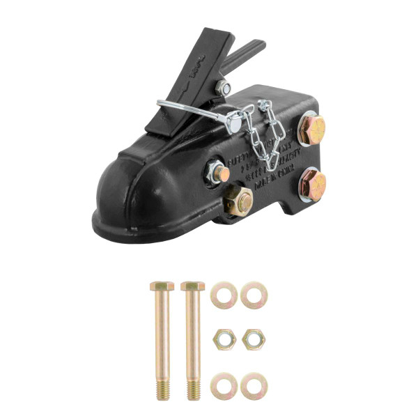 CURT 15,000 lbs 2-5/16" Channel-Mount Coupler with Easy-Lock Black Trailer Hitch Coupler - CURT