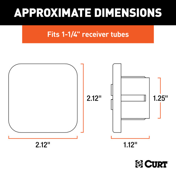 CURT 1-1/4" Rubber Hitch Tube Cover (Packaged) Trailer Hitch Cover