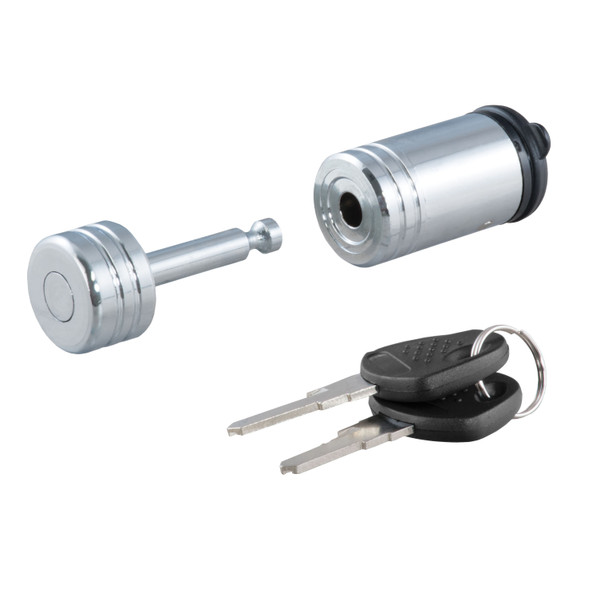 CURT Coupler Lock (1/4" Pin, 7/8" Latch Span, Barbell, Chrome) Trailer Hitch Lock - CURT