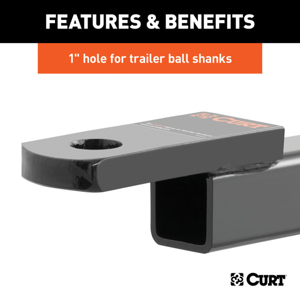 CURT Class 3 Ball Mount (2" Shank, 7,500 lbss., 2" Drop, 12-1/4" Long) Trailer Hitch Ball Mount
