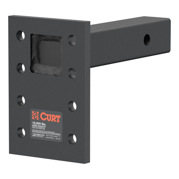 CURT Adjustable Pintle Mount (2" Shank, 10,000 lbs., 7" High, 8" Long) Trailer Hitch Pintle Hook Mount - CURT