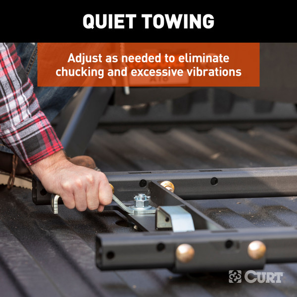 CURT Puck System 5th Wheel Adapter with Rails, Select Chevy, Ford, GMC, 25K Fifth Wheel Trailer Hitch Mount Leg