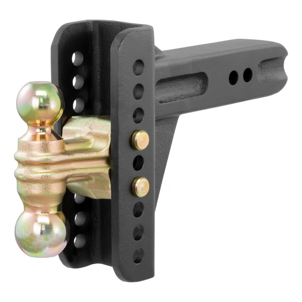 CURT Adjustable Channel Mount with Dual Ball (2-1/2" Shank, 20,000 lbss., 6" Drop) Trailer Hitch Ball Mount - CURT
