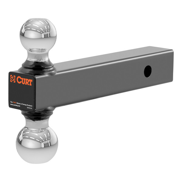 CURT Multi-Ball Mount (2" Solid Shank, 2" & 2-5/16" Chrome Balls) Trailer Hitch Ball Mount - CURT