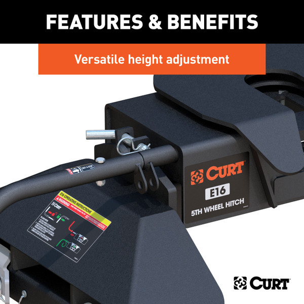 CURT 16K, E16 5th Wheel Hitch, Select Silverado, Sierra 2500, 3500 HD, 8' Bed Puck System 