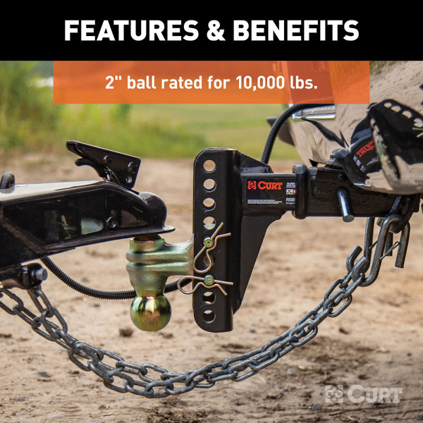 CURT Replacement Dual-Ball for Adjustable Channel Mount (Fits 45900, 45926) Trailer Hitch Ball