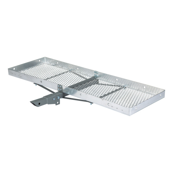 CURT 60" x 20" Aluminum Tray Cargo Carrier (Folding 2" Shank, 500 lbs.) Receiver Hitch Mounted Cargo Carrier - CURT