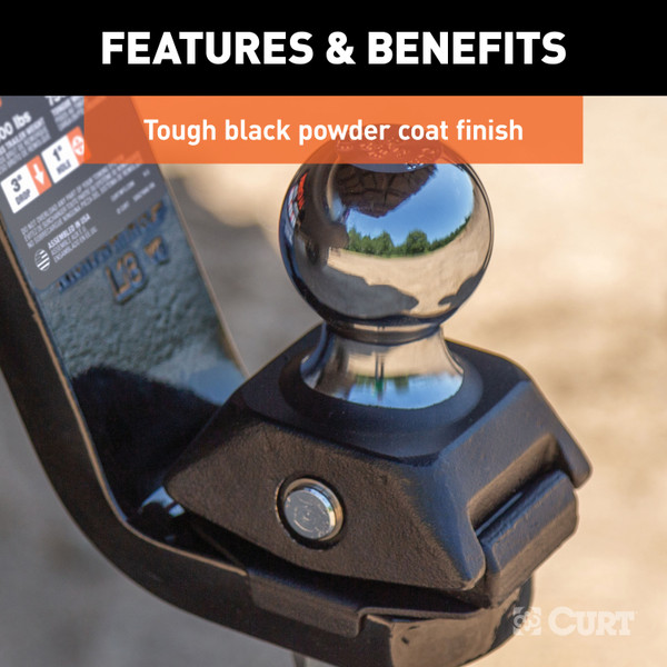 CURT RockerBall Cushion Hitch with 2" Ball (2" Shank, 7,500 lbs., 3" Drop) Trailer Hitch Ball