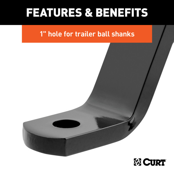 CURT Class 3 Ball Mount (2" Shank, 5,000 lbss., 10" Drop, 13" Long) Trailer Hitch Ball Mount
