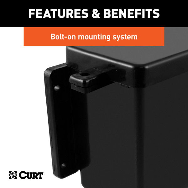 CURT 6" x 5-1/2" x 3-1/4" Breakaway Battery Case with Lockable Tab Battery Box