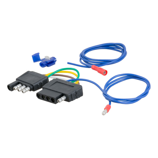 CURT 4-Way to 5-Way Flat Adapter for Boat Trailer Surge Brakes Trailer Wiring Adapter Connector - CURT