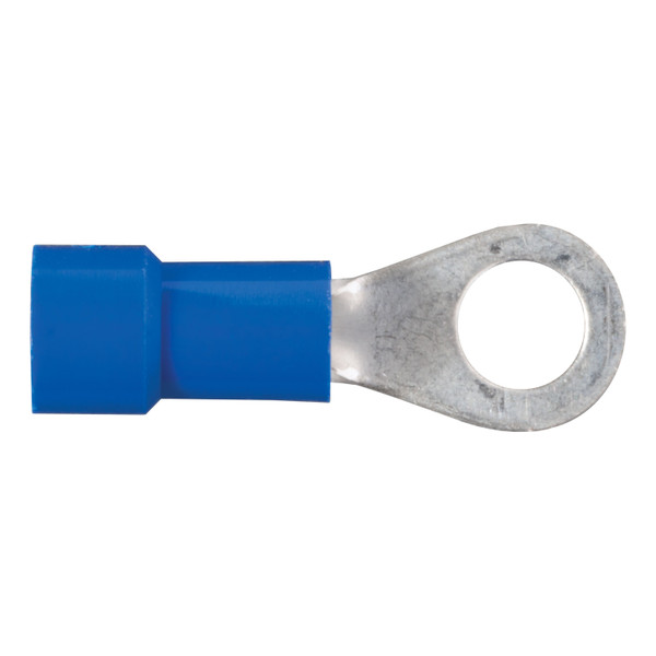 CURT 59521 16-14 Gauge Blue Vinyl-Insulated Ring Terminal Wire Connectors, #10 Stud, 100-Pack - CURT