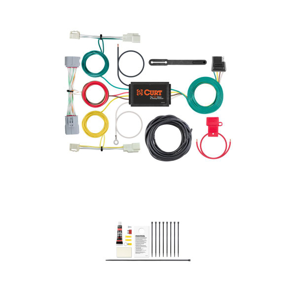 CURT Custom Wiring Harness, 4-Way Flat Output, Select Toyota Prius AWD-e Trailer Connector Kit - CURT