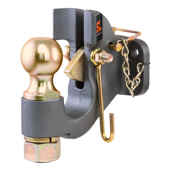 CURT SecureLatch Ball & Pintle Hitch (2-5/16" Ball, 20,000 lbs.) Trailer Hitch Pintle Hook Mount - CURT