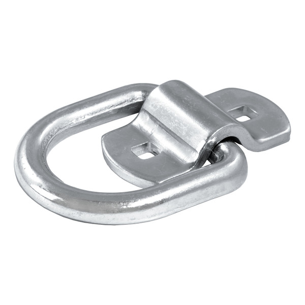CURT 3" x 3" Surface-Mounted Tie-Down D-Ring (3,600 lbs, Clear Zinc) Tow Ring