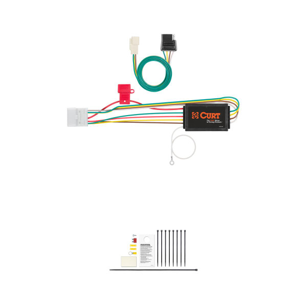 CURT Custom Wiring Harness, 4-Way Flat, Select Toyota Highlander, Lexus RX350 Trailer Connector Kit - CURT