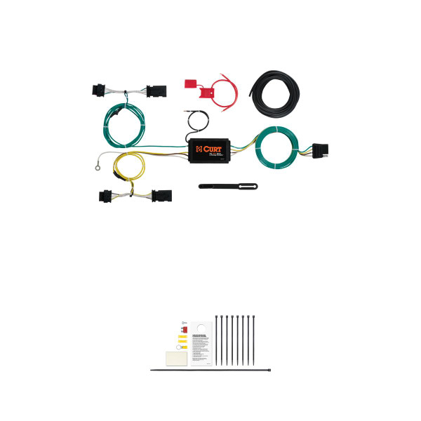 CURT Custom Wiring Harness, 4-Way Flat Output, Select Jeep Renegade Trailer Connector Kit - CURT