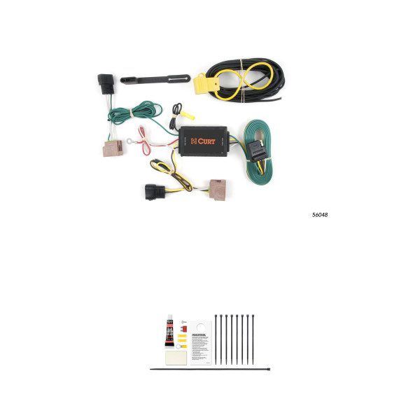 CURT Custom Wiring Harness, 4-Way Flat Output, Select Ford Fusion Trailer Connector Kit - CURT