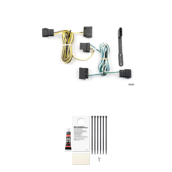 CURT Custom Wiring, 4-Way Flat Output, Select Ford E-150, E-250, E-350 Super Duty Trailer Connector Kit - CURT