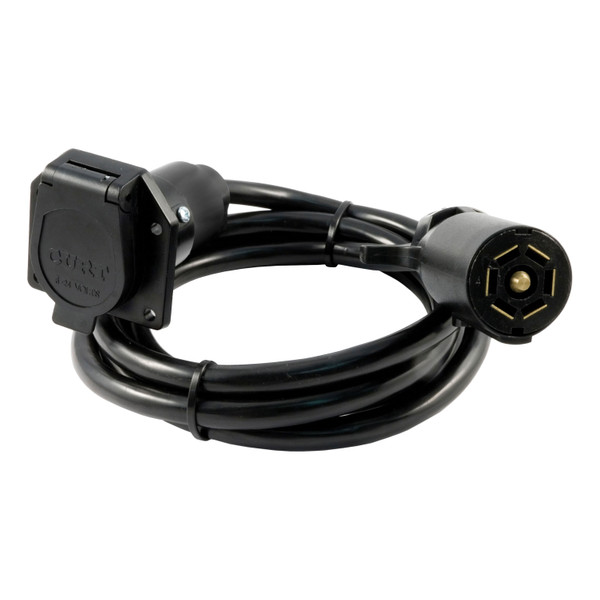 CURT 7' 7-Way RV Blade Extension Harness (Routes to Truck Bed) Trailer Connector Kit - CURT