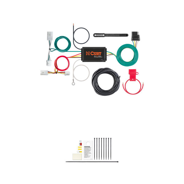 CURT Custom Wiring, 4-Way Flat, Select Infiniti G25, G35, G37, Q60, Nissan Rogue Trailer Connector Kit - CURT