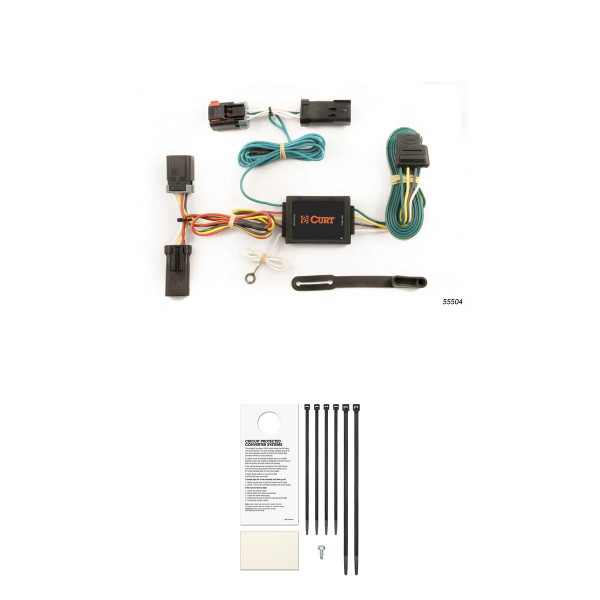 CURT Custom Wiring Harness, 4-Way Flat Output, Select Dodge Ram 1500, 2500, 3500 Trailer Connector Kit - CURT