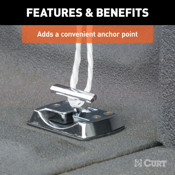 CURT Fold-Away Rope Hook (1,200 lbs.) Tie Down Anchor