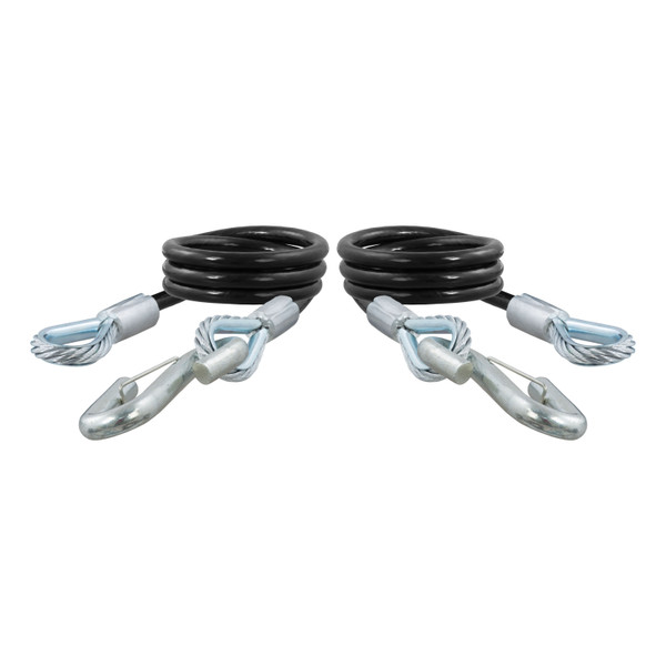CURT 44" Safety Cables with 2 Snap Hooks (7,500 lbs, Vinyl-Coated, 2-Pack) Trailer Hitch - CURT