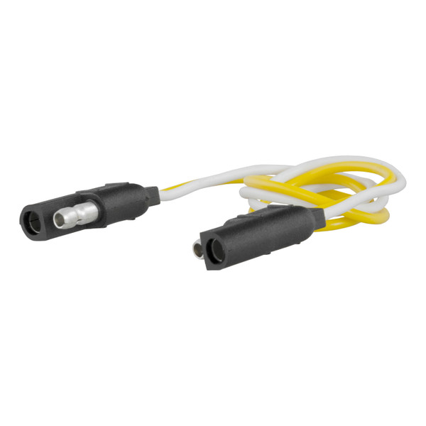 CURT 2-Way Flat Connector Plug & Socket with 12" Wires Trailer Connector Kit - CURT
