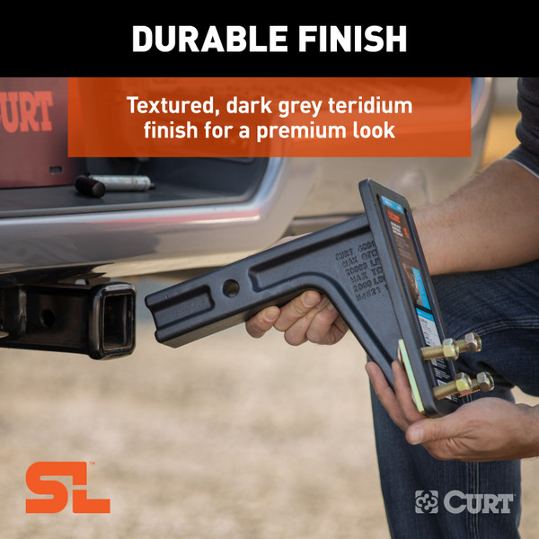 CURT SecureLatch Adjustable Pintle Mount (2" Shank, 20,000 lbs.) Trailer Hitch Ball Mount