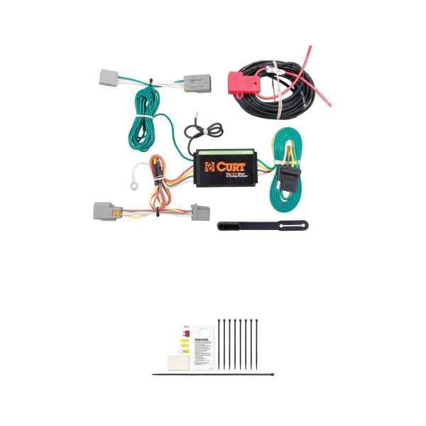 CURT Custom Wiring Harness, 4-Way Flat Output, Select Ford Transit Connect Trailer Connector Kit - CURT