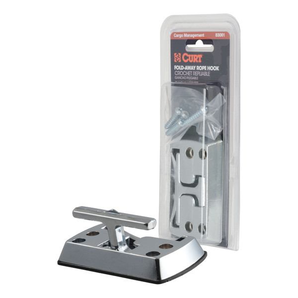 CURT Fold-Away Rope Hook (1,200 lbs, Packaged) Tie Down Anchor - CURT