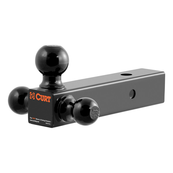 CURT Multi-Ball Mount (2-1/2" Hollow Shank, 1-7/8", 2" & 2-5/16" Black Balls) Trailer Hitch Ball Mount - CURT
